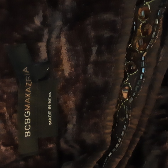 Brown BCBGMaxAzria Boho skirt beaded waist Brown large new - Picture 8 of 8